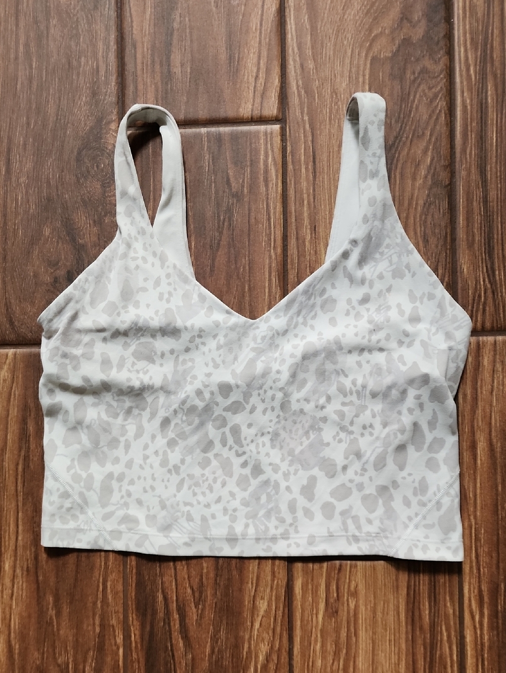 Lululemon Light Gray Animal Print V-Neck Bralette